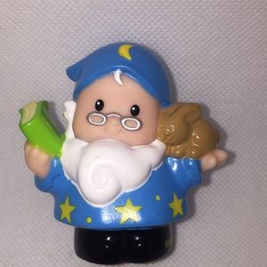 Fisher-Price Little People Wizard Book Bunny Rabbit Castle Figure Man with Beard